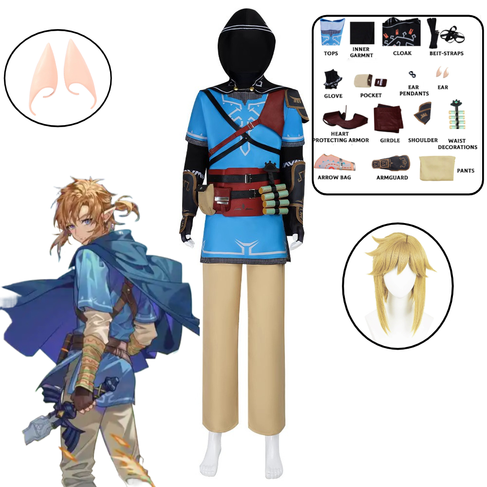 Kids Cosplay Anime - Costume de cosplay Link, jeu Tears