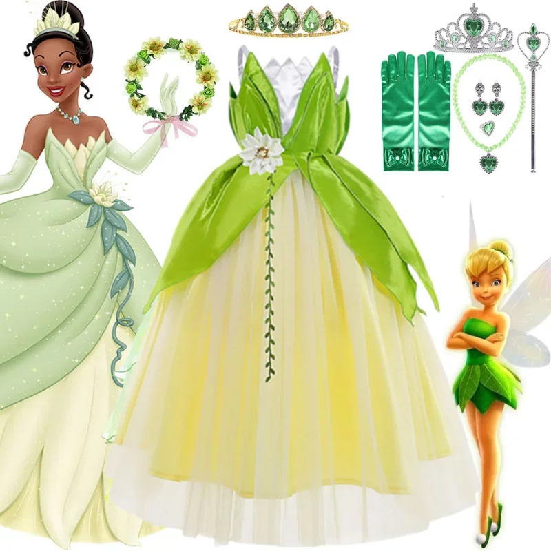 Anime Cosplay Toddler - Carnaval filles Tiana Up robe princesse