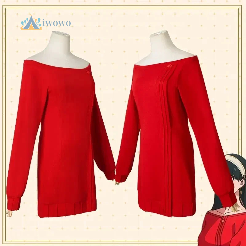 Pull long rouge en tricot pour - Anime Cosplay Yor Forger avis et prix